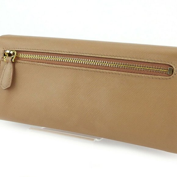 AUTH PRADA Purse Ribbon Motif Beige Leathe - Picture 6 of 8